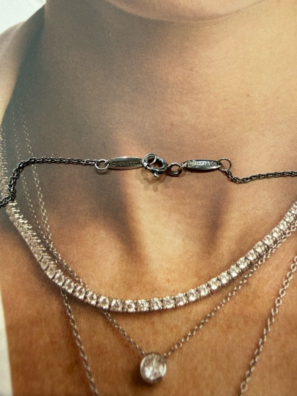 Tiffany & Co Sterling Silver .05ct Diamond Necklace - Picture 3 of 4